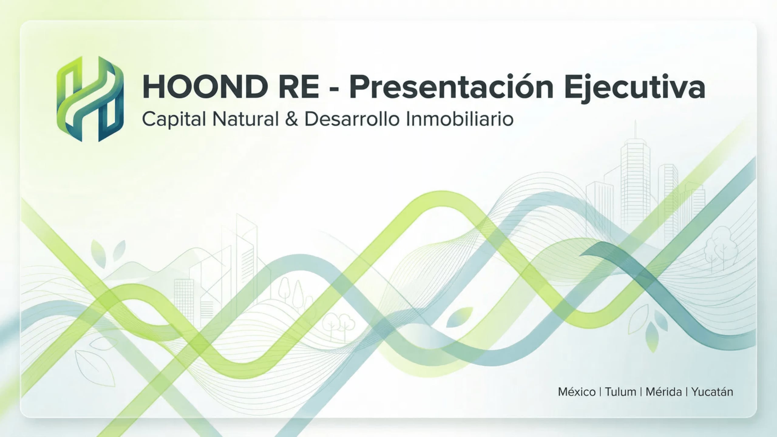 Portada de la presentación ejecutiva de Hoond RE